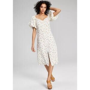 And Now This Women's Floral-Print Balloon-Sleeve A-Line Dress Sz L